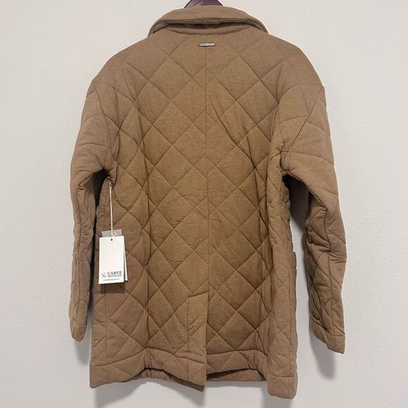 Carve Designs NWT Organic Cotton Quilted Topper Jacket Cocoa Heather (Tan) Large - Picture 10 of 12